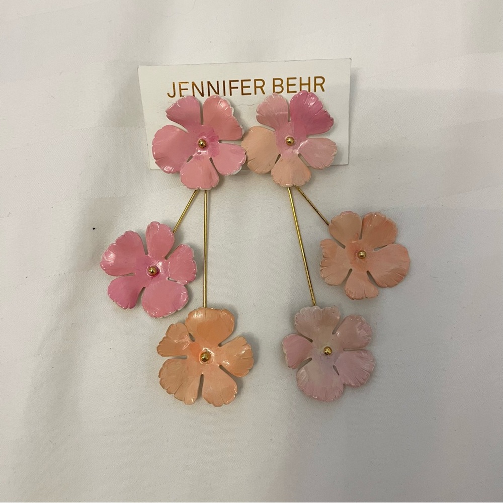 Jennifer Behr Floral Drop Earrings - pink
